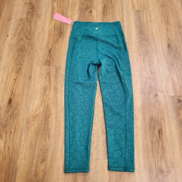 LILLY PULITZER Luxeletic WEEKENDER HIGH RISE Midi Leggings Small Spruce Green